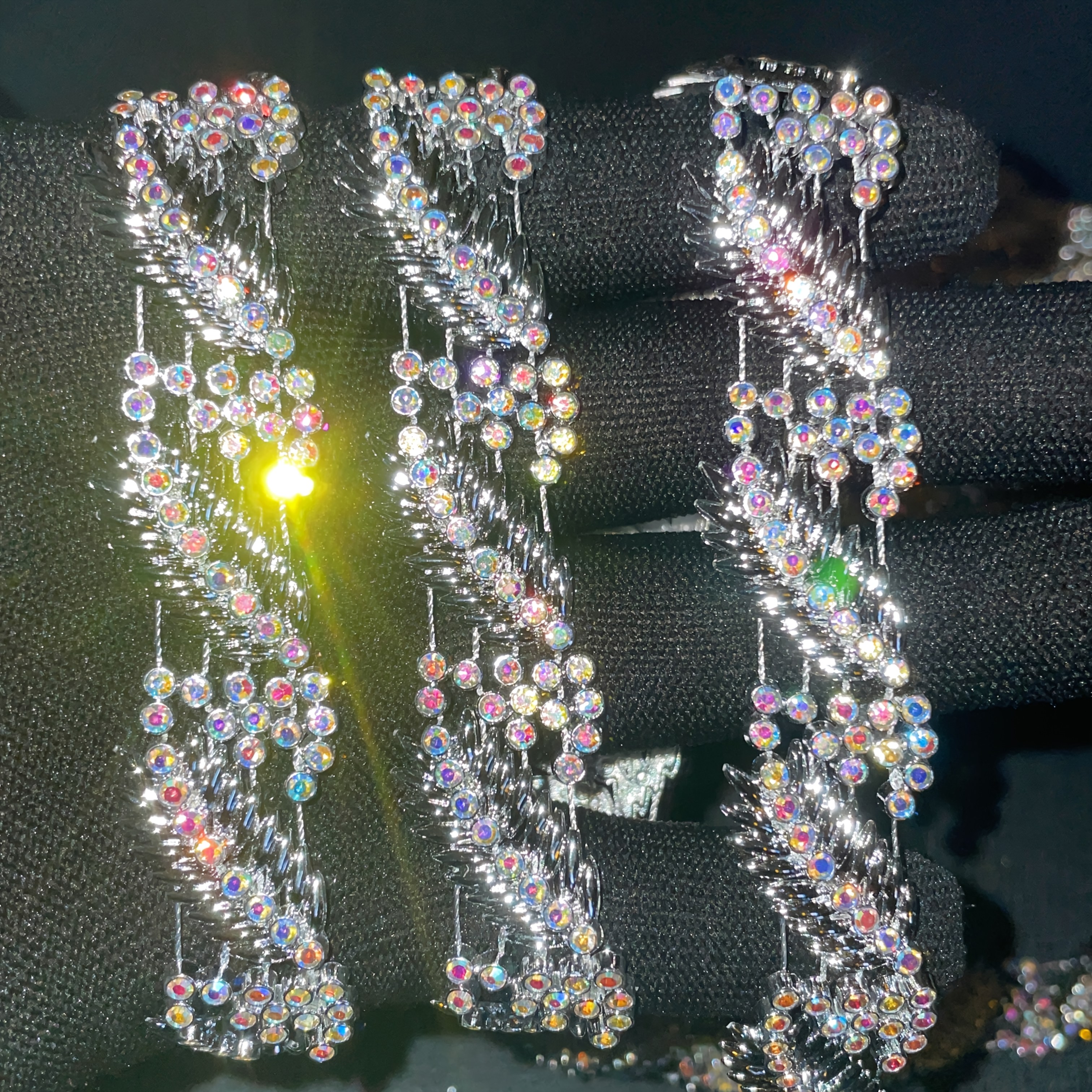 180cm Rhinestone Decorative Lace for Party Dress Embellishment